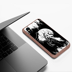 Чехол iPhone XS Max матовый Крик Хэллоуин Хоррор Scream Halloween, цвет: 3D-коричневый — фото 2