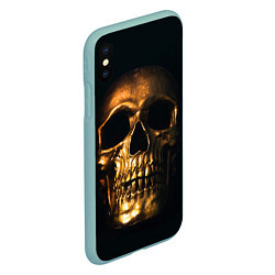 Чехол iPhone XS Max матовый Gold Skull, цвет: 3D-мятный — фото 2