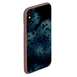 Чехол iPhone XS Max матовый Flock of birds, цвет: 3D-коричневый — фото 2