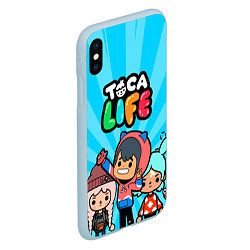 Чехол iPhone XS Max матовый Toca Life: Friends, цвет: 3D-голубой — фото 2