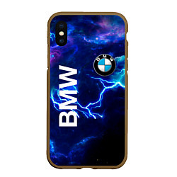 Чехол iPhone XS Max матовый BMW Синяя молния, цвет: 3D-коричневый
