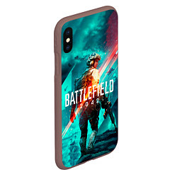 Чехол iPhone XS Max матовый Battlefield 2042 игровой арт, цвет: 3D-коричневый — фото 2