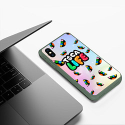 Чехол iPhone XS Max матовый Toca Life: Smile Logo, цвет: 3D-темно-зеленый — фото 2