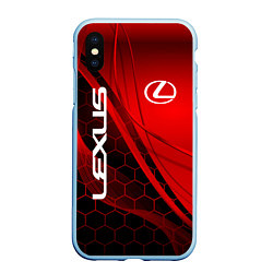 Чехол iPhone XS Max матовый LEXUS RED GEOMETRY ЛЕКСУС, цвет: 3D-голубой