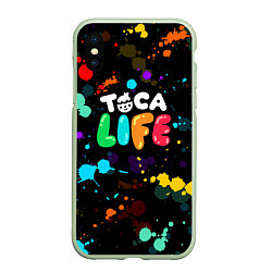 Чехол iPhone XS Max матовый TOCA BOCA RAINBOW PAINTS ТОКА БОКА РАДУЖНЫЕ КРАСКИ, цвет: 3D-салатовый