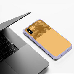 Чехол iPhone XS Max матовый Песочный, цвет: 3D-светло-сиреневый — фото 2