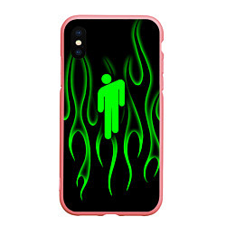 Чехол iPhone XS Max матовый Billie Eilish - пламя, цвет: 3D-баблгам