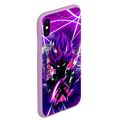 Чехол iPhone XS Max матовый Гоку Блек Anime Dragon Ball Super Saiyan, цвет: 3D-сиреневый — фото 2