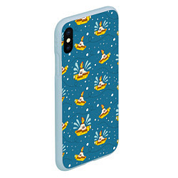 Чехол iPhone XS Max матовый Много-много Yellow Submarine The Beatles, цвет: 3D-голубой — фото 2
