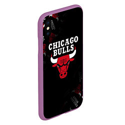 Чехол iPhone XS Max матовый ЧИКАГО БУЛЛС БЫКИ CHICAGO BULLS, цвет: 3D-фиолетовый — фото 2