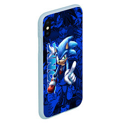 Чехол iPhone XS Max матовый SONIC LOGO СОНИК ЛОГО, цвет: 3D-голубой — фото 2