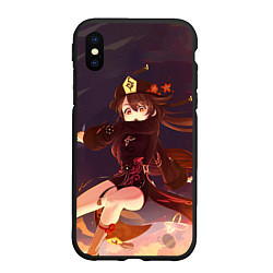 Чехол iPhone XS Max матовый Hu Tao, Ху Тао, цвет: 3D-черный