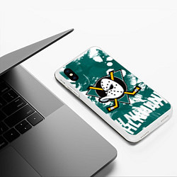 Чехол iPhone XS Max матовый Анахайм Дакс Anaheim Ducks, цвет: 3D-белый — фото 2