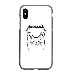 Чехол iPhone XS Max матовый Metallica Meowtallica, цвет: 3D-темно-зеленый