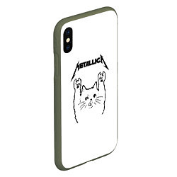 Чехол iPhone XS Max матовый Metallica Meowtallica, цвет: 3D-темно-зеленый — фото 2