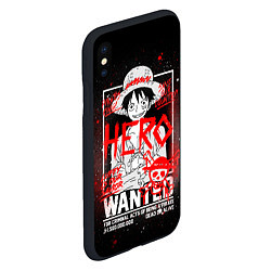 Чехол iPhone XS Max матовый One Piece: Разыскивается Манки Д Лаффи, цвет: 3D-черный — фото 2