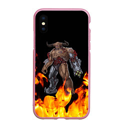 Чехол iPhone XS Max матовый CYBER DEMON КИБЕР ДЕМОН спина, цвет: 3D-розовый