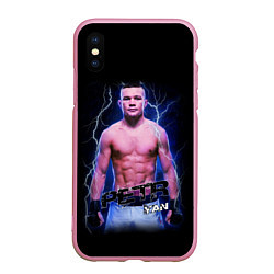Чехол iPhone XS Max матовый ПЕТР ЯН БОЕЦ, цвет: 3D-розовый
