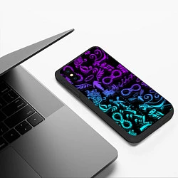 Чехол iPhone XS Max матовый ТАТУ ТОКЙСКИЕ МСТИТЕЛИ НЕОН, цвет: 3D-черный — фото 2