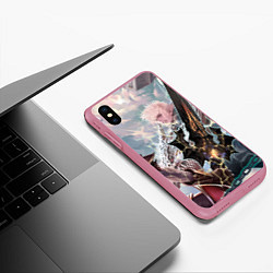 Чехол iPhone XS Max матовый Lineage 2 Akamanah vs Zarich, цвет: 3D-малиновый — фото 2