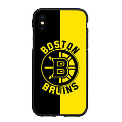 Чехол iPhone XS Max матовый Boston Bruins, Бостон Брюинз, цвет: 3D-черный