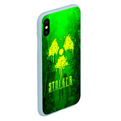 Чехол iPhone XS Max матовый STALKER LOGO RADIATOIN NEON TOXIC, цвет: 3D-голубой — фото 2