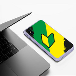 Чехол iPhone XS Max матовый JDM GREEN YELLOW LOGO, цвет: 3D-светло-сиреневый — фото 2