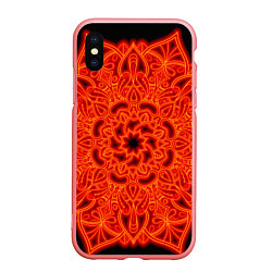 Чехол iPhone XS Max матовый Огненная мандала, цвет: 3D-баблгам