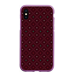 Чехол iPhone XS Max матовый Knitted Texture, цвет: 3D-фиолетовый