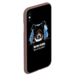 Чехол iPhone XS Max матовый Бордер-Колли Border-Collie, цвет: 3D-коричневый — фото 2