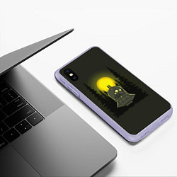 Чехол iPhone XS Max матовый Шокированный пришелец в лесу, цвет: 3D-светло-сиреневый — фото 2