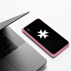 Чехол iPhone XS Max матовый Черные Храмовники раскраска доспеха, цвет: 3D-малиновый — фото 2