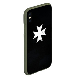 Чехол iPhone XS Max матовый Черные Храмовники раскраска доспеха, цвет: 3D-темно-зеленый — фото 2