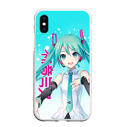 Чехол iPhone XS Max матовый Hatsune Miku, Мику Хацунэ, цвет: 3D-белый