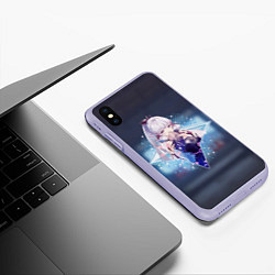 Чехол iPhone XS Max матовый Камисато Аяка в примогеме, цвет: 3D-светло-сиреневый — фото 2