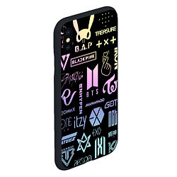 Чехол iPhone XS Max матовый K-pop лого исполнителей, цвет: 3D-черный — фото 2