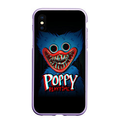Чехол iPhone XS Max матовый Poppy Playtime, цвет: 3D-светло-сиреневый