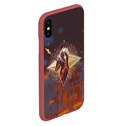 Чехол iPhone XS Max матовый Чжун Ли в примогеме, цвет: 3D-красный — фото 2