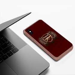 Чехол iPhone XS Max матовый Arsenal London, цвет: 3D-коричневый — фото 2
