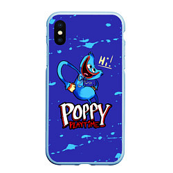 Чехол iPhone XS Max матовый Poppy Playtime, цвет: 3D-голубой