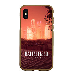 Чехол iPhone XS Max матовый Battlefield 2042 - Песочные часы, цвет: 3D-коричневый