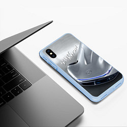 Чехол iPhone XS Max матовый Mercedes-Benz EQ Silver Arrow Concept, цвет: 3D-голубой — фото 2