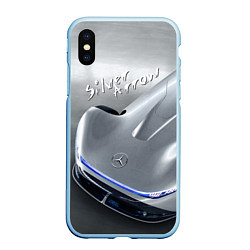 Чехол iPhone XS Max матовый Mercedes-Benz EQ Silver Arrow Concept, цвет: 3D-голубой