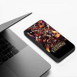 Чехол iPhone XS Max матовый LEAGUE OF LEGENDS НЕОН БРЫЗГИ КРАСОК, цвет: 3D-черный — фото 2