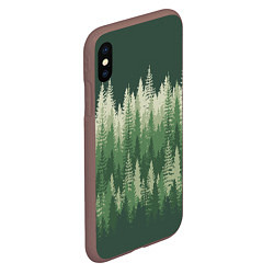 Чехол iPhone XS Max матовый Елки-палки, хвойный лес, цвет: 3D-коричневый — фото 2