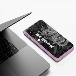 Чехол iPhone XS Max матовый Токийский Дракон Иероглифы Dragon Japan, цвет: 3D-сиреневый — фото 2