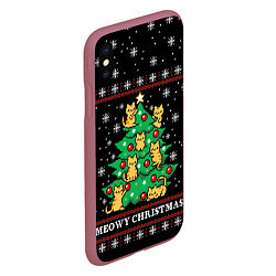Чехол iPhone XS Max матовый MEOWY CHRISTMAS 2022, цвет: 3D-малиновый — фото 2