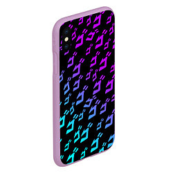 Чехол iPhone XS Max матовый JOJOS BIZARRE ADVENTURE NEON PATTERN НЕОН УЗОР, цвет: 3D-сиреневый — фото 2