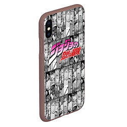 Чехол iPhone XS Max матовый JOJOS BIZARRE ADVENTURE ЧЁРНО БЕЛОЕ, цвет: 3D-коричневый — фото 2