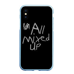 Чехол iPhone XS Max матовый All Mixed Up - Korn, цвет: 3D-голубой
